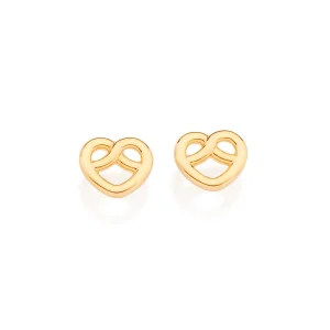 Brinco coração infinito banhado a ouro 18k