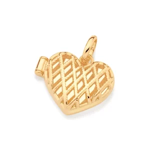 Pingente relicário coração banhado a ouro 18k