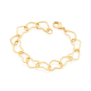 Pulseira corações banhada a ouro 18k