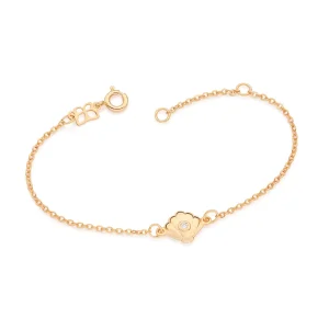 Pulseira concha banhada a ouro 18k com zircônia Branco