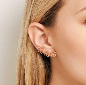 Brinco Rommanel Ana Hickmann Ear Cuff Flores Vazadas