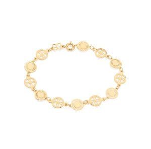 Pulseira com peças redondas