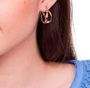 Brinco Rommanel Argola Dupla Com Detalhes Vazados