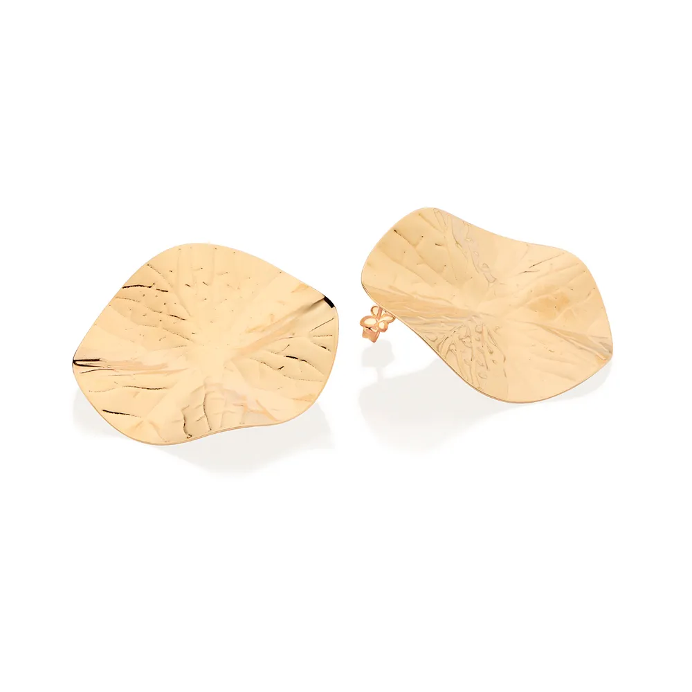 Maxi brinco folha banhado a a ouro 18k - Image 2