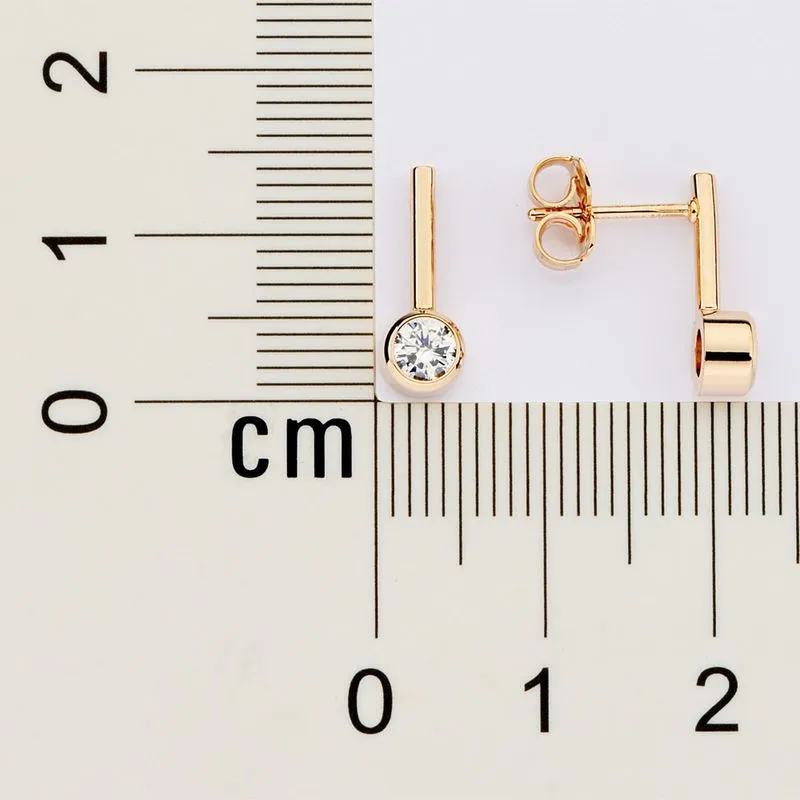 Brinco palito solário banhado a ouro 18k com zircônias - tam.único - Image 3