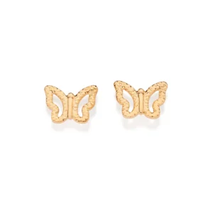 Brinco borboleta estilizado banhado a ouro 18k -tam.único