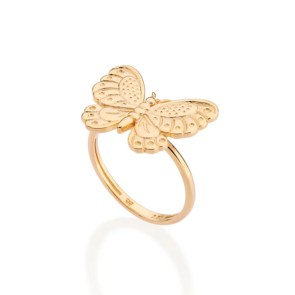Anel Skinny Borboleta banhado a ouro - Image 2
