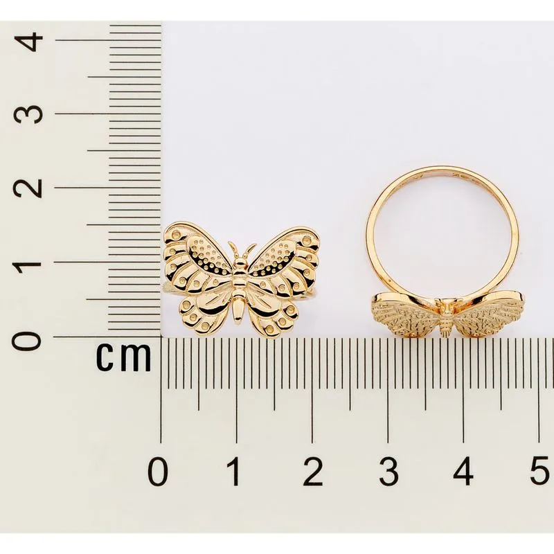 Anel Skinny Borboleta banhado a ouro - Image 3