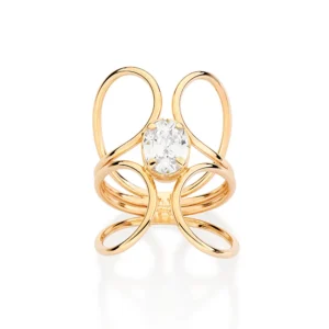 Maxi Anel banhado a ouro 18K com zircônia