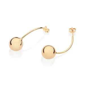 Brinco Palito com Esferas Banhado a Ouro 18K - Tam. Único (Ref. 527356)