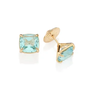 Brinco Solitário Banhado a Ouro 18K com Cristais Azul Claro - Tam. Único (Ref. 527358)
