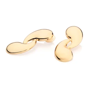Brinco gota dupla banhado a ouro 18k - Tam. único, (código 527378)