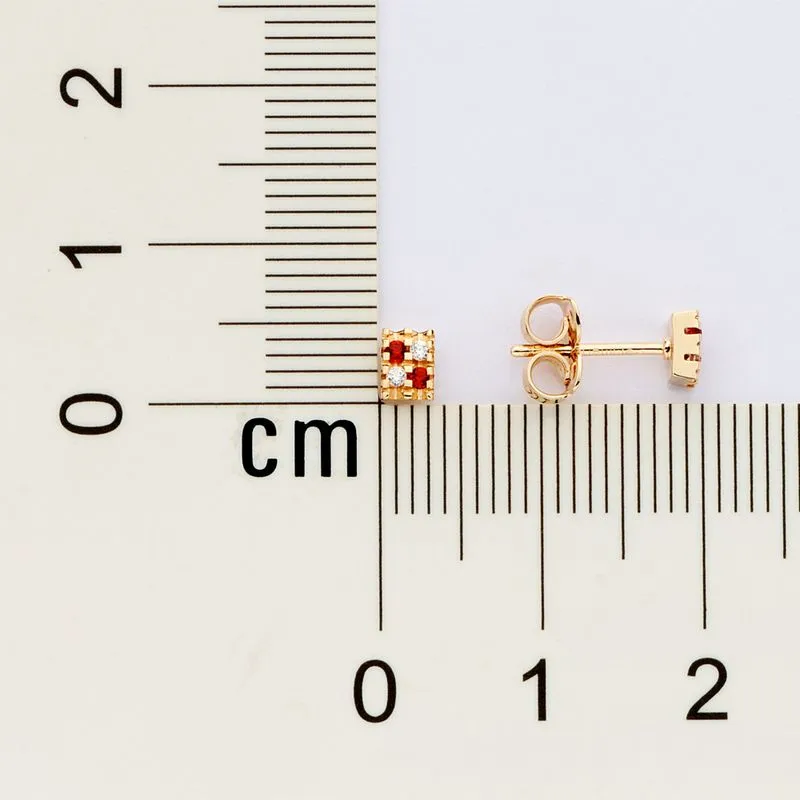 Brinco retangular banhado a ouro 18k com zircônias - Tam. único, (código 527368) - Image 3
