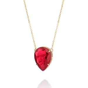 Gargantilha gota banhada a ouro 18k com cristal fusion - Tam. 50, (código 532557)