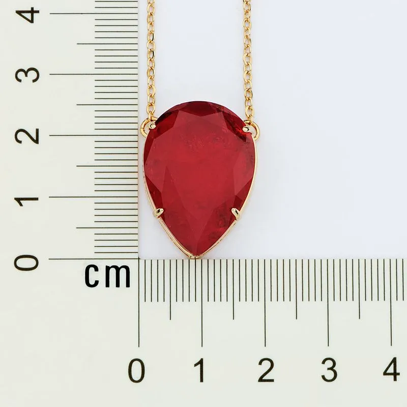 Gargantilha gota banhada a ouro 18k com cristal fusion - Tam. 50, (código 532557) - Image 2