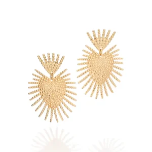 Maxi brinco sagrado coração banhado a ouro 18k - Tam. único, (código 527373)