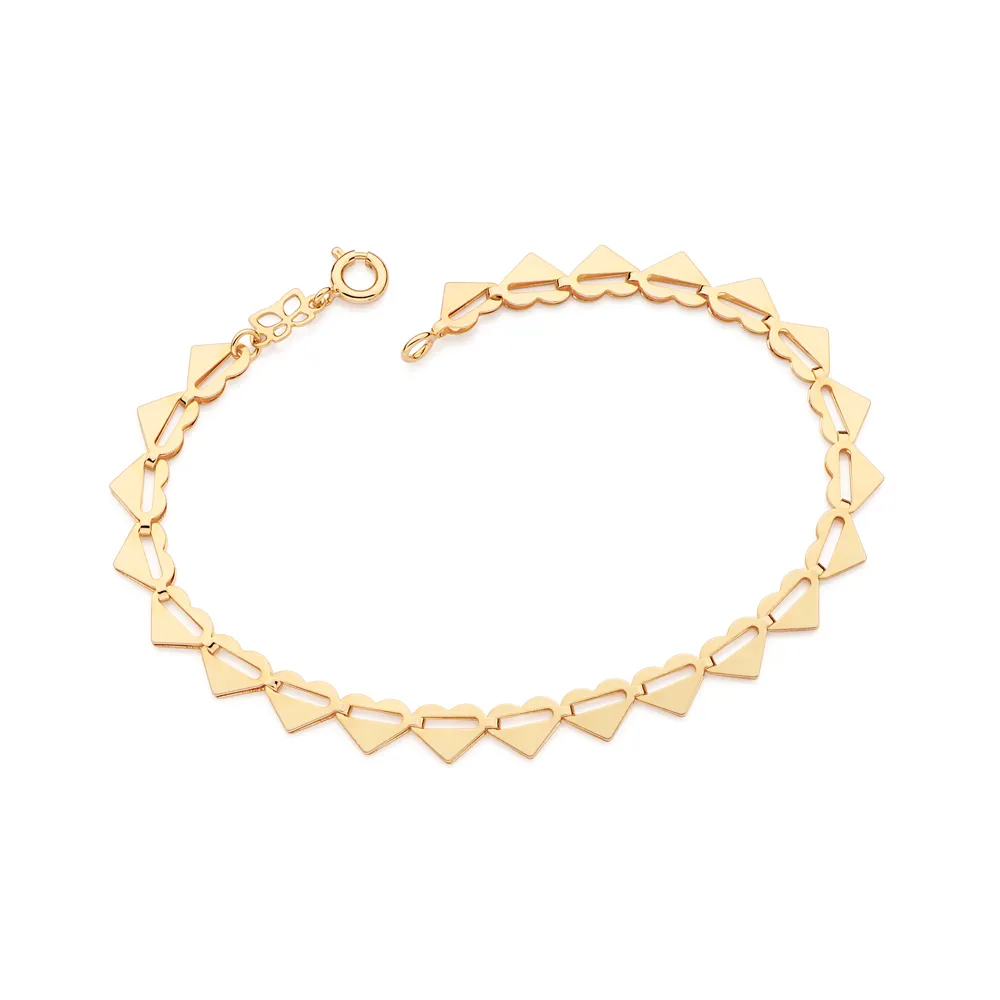 Pulseira Coração Banhada a Ouro 18K -552174
