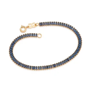 Pulseira Riviera banhada a ouro 18k com zircônias - Tam. 18, (código 552169)
