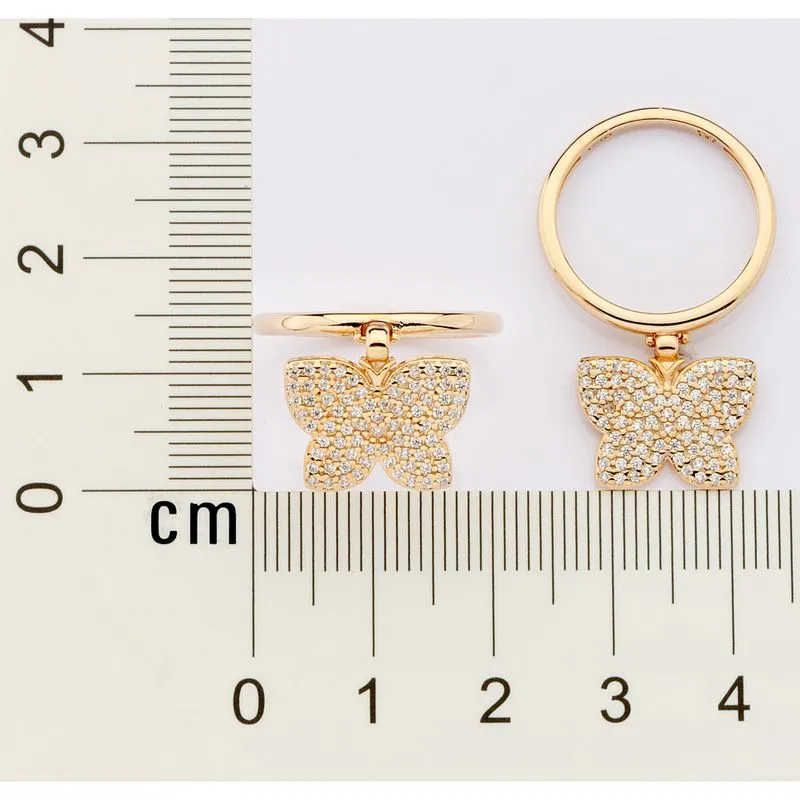 Anel Borboleta Banhado a Ouro 18K com Zircônias (513520) - Image 3
