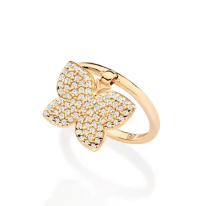 Anel Borboleta Banhado a Ouro 18K com Zircônias (513520)