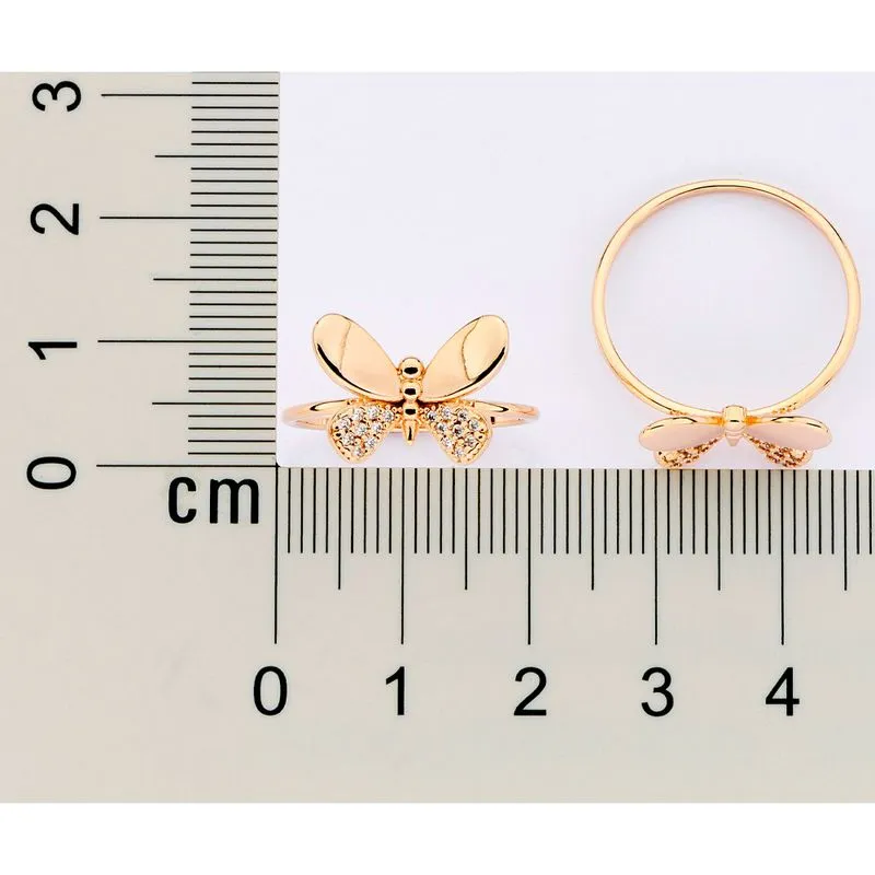 ANEL SKINNY BORBOLETA BANHADO A OURO 18K COM ZIRCÔNIAS (513481) - Image 2