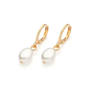 Brinco de Argola Banhado a Ouro 18K com Pérolas Barrocas (527384)