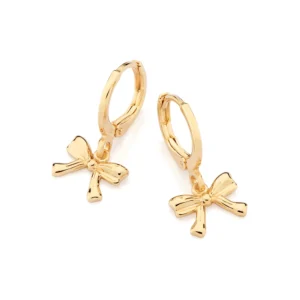 Brinco de Argola com Laço Banhado a Ouro 18K - Tamanho Único (527400)