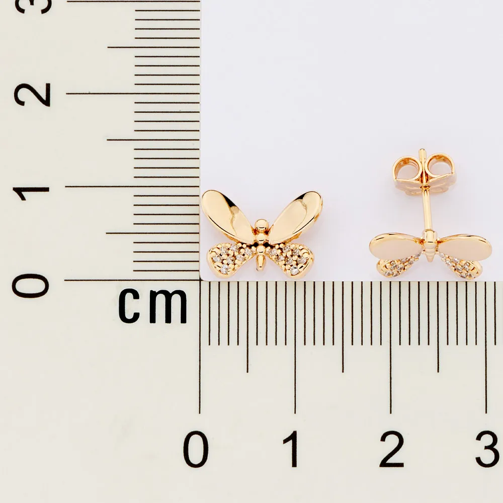 Brinco Borboleta Banhado a Ouro com Zircônias - Tamanho Único (527326) - Image 2