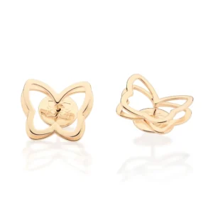 Brinco Borboleta Vazado Banhado a Ouro 18K - Tamanho Único (527463)