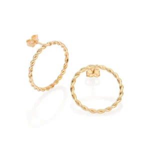 Brinco Círculo Torcido Banhado a Ouro 18K - Tamanho Único (527399)