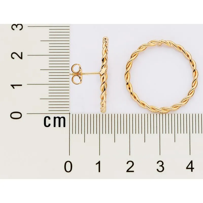 Brinco Círculo Torcido Banhado a Ouro 18K - Tamanho Único (527399) - Image 3