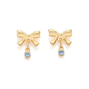 Brinco Laço Banhado a Ouro 18K com Zircônias - Tamanho Único(527401)