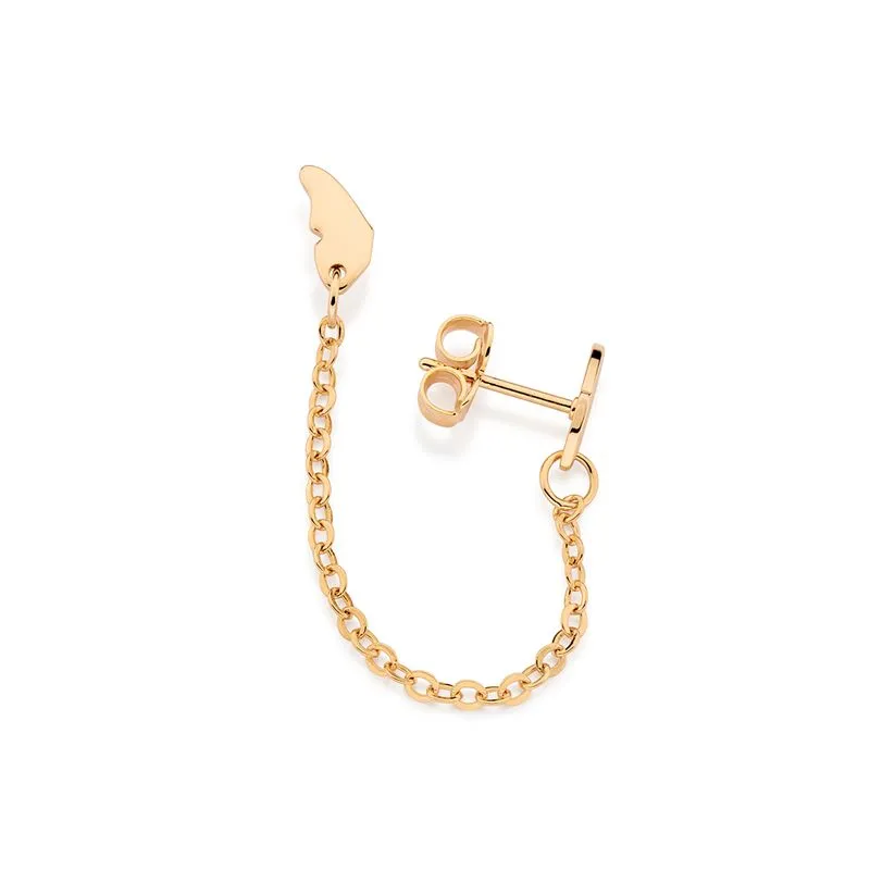 Brinco Pêndulo Borboleta Unitário Banhado a Ouro 18K - Tamanho Único (527386) - Image 2