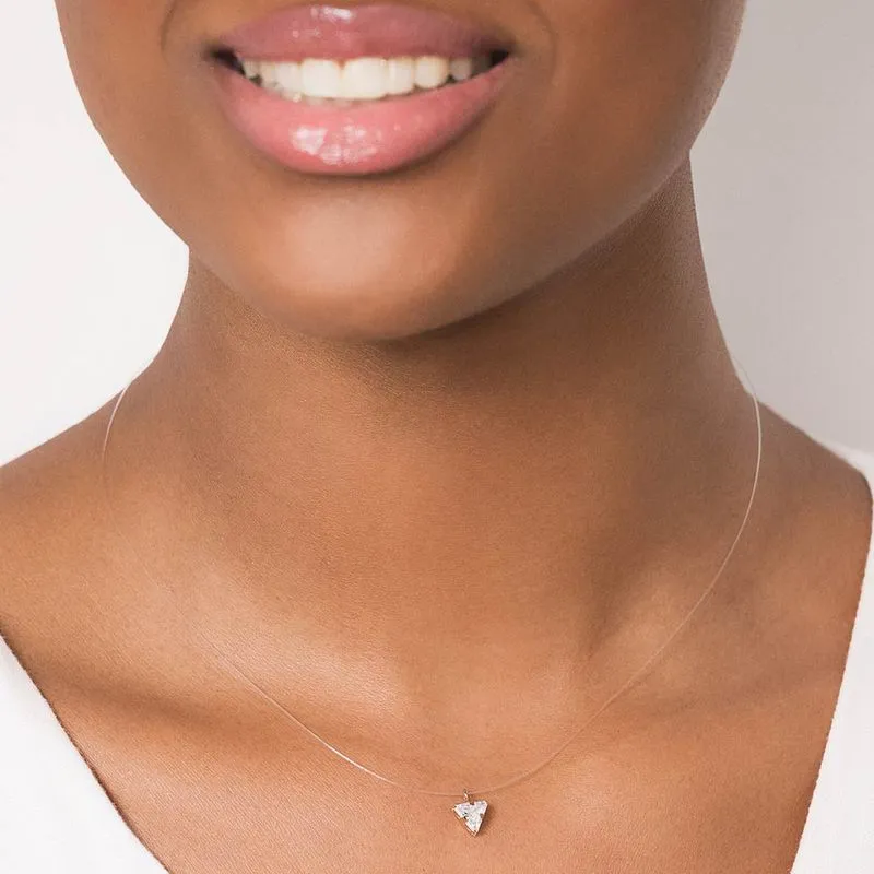 Gargantilha de Fio de Nylon Banhada a Ouro 18K com Zircônia - Tamanho 42 cm (552178 - Image 3