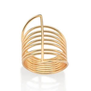 MAXI ANEL OITO AROS BANHADO A OURO 18K  (513535)