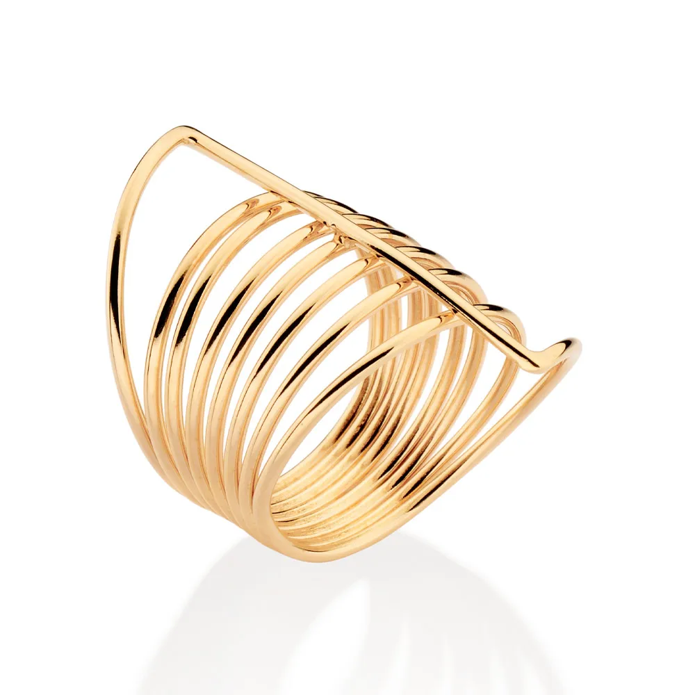 MAXI ANEL OITO AROS BANHADO A OURO 18K (513535) - Image 2