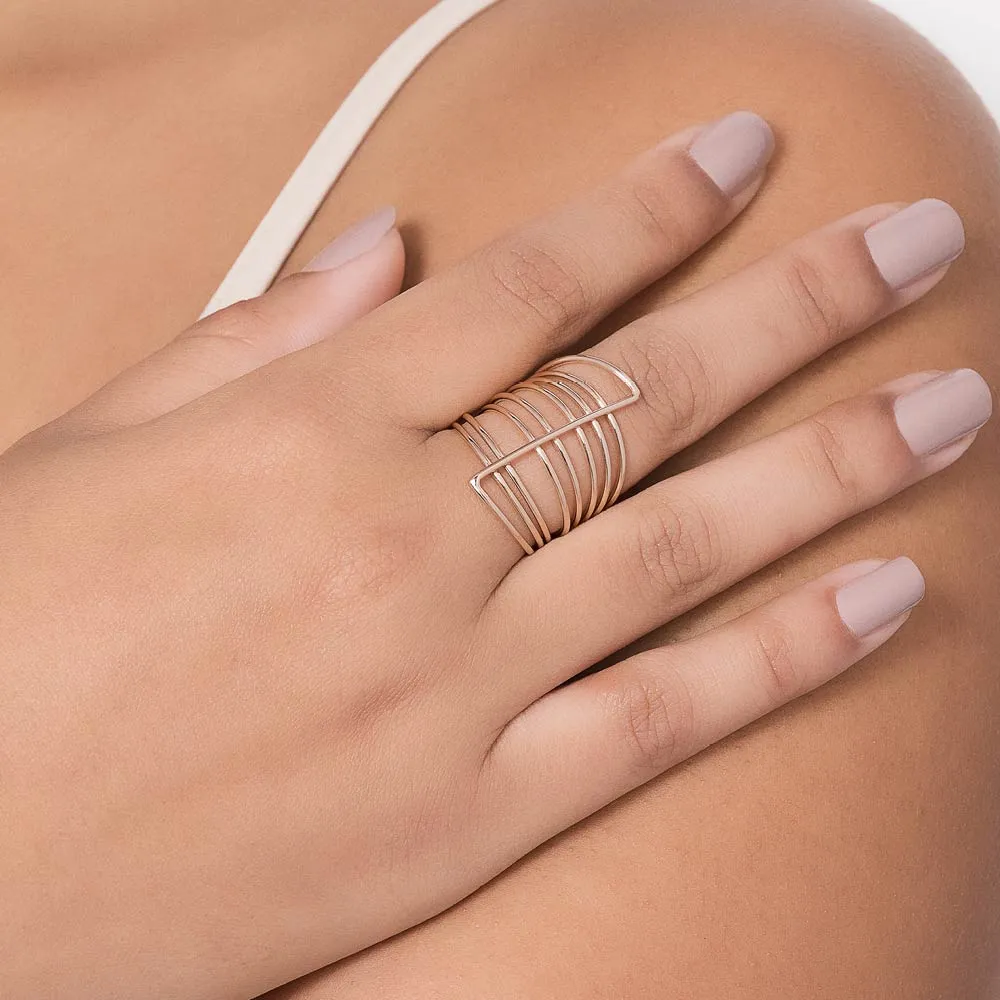 MAXI ANEL OITO AROS BANHADO A OURO 18K (513535) - Image 3