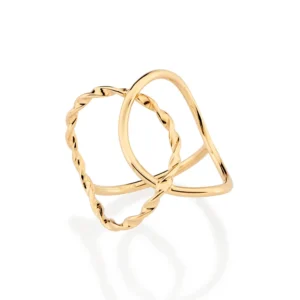 MAXI ANEL CÍRCULOS VAZADOS BANHADO A OURO 18K  (513531)