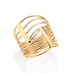 MAXI ANEL OITO FIOS BANHADO A OURO 18K (513560)