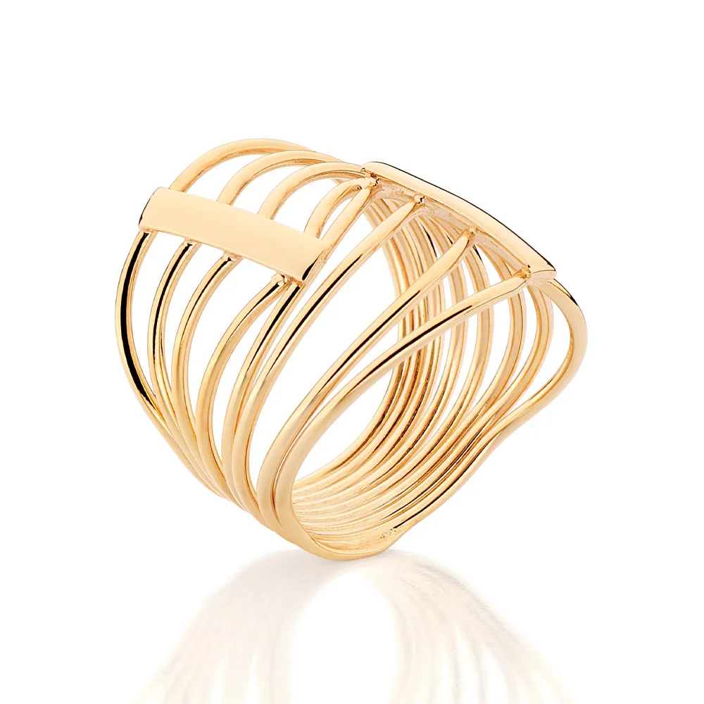 MAXI ANEL OITO FIOS BANHADO A OURO 18K (513560) - Image 2
