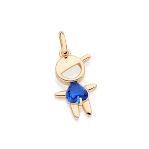 PINGENTE MENINO BANHADO A OURO 18K COM CRISTAL - TAM.ÚNICO (542877)