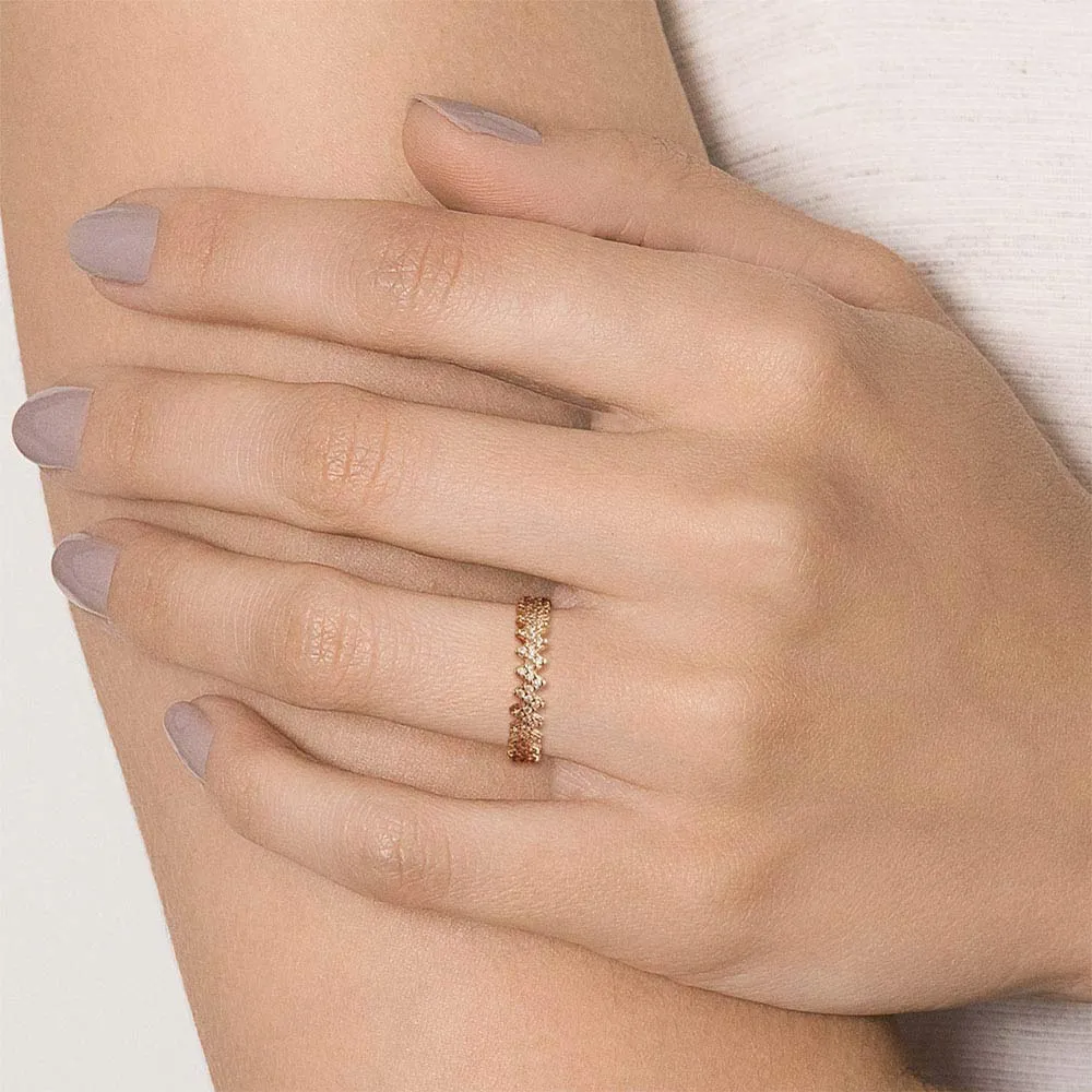 ANEL ZIG ZAG BANHADO A OURO 18K COM ZIRCÔNIAS (513563) - Image 3