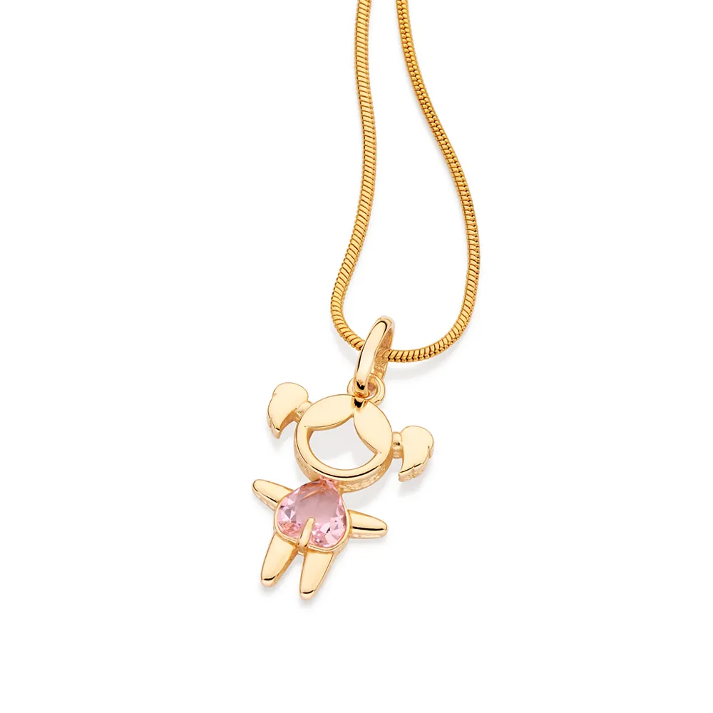 PINGENTE MENINA BANHADO A OURO 18K COM CRISTAL - TAM.ÚNICO (542880) - Image 2