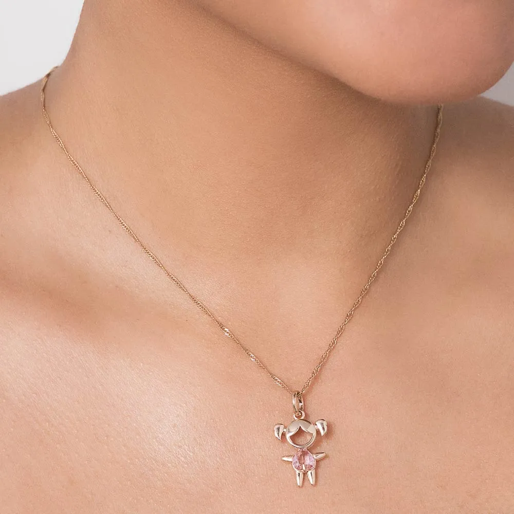 PINGENTE MENINA BANHADO A OURO 18K COM CRISTAL - TAM.ÚNICO (542880) - Image 3