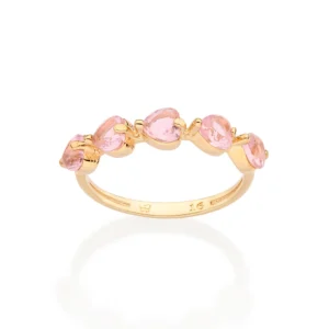 ANEL SKINNY CORAÇÕES BANHADO A OURO 18K  (513519)