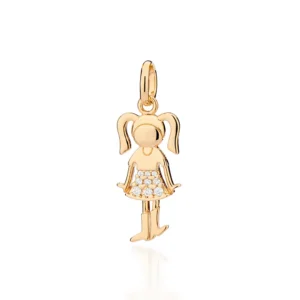 PINGENTE MENINA BANHADO A OURO 18K COM ZIRCÔNIAS - TAM.ÚNICO (542919)