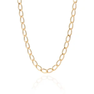 Gargantilha Rommanel folheada a ouro elos groumet 45 cm 532599