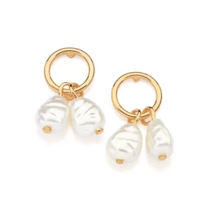 Brinco Banhado a Ouro 18k com Pérolas Barrocas Pérola